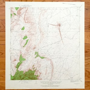 Antique Ship Rock, New Mexico 1934 US Geological Survey Topografische Kaart – Navajo Indian Reservation, San Juan County, Mitten Rock, Tocito NM