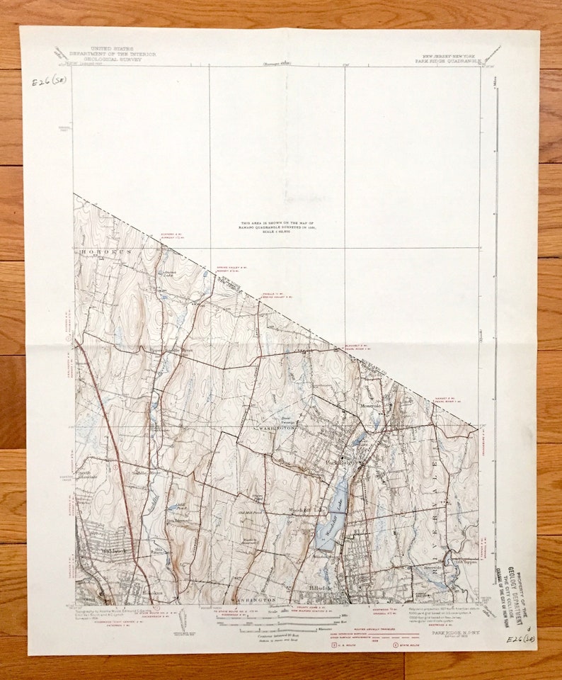 Antique Park Ridge New Jersey 1939 US Geological Survey Map Etsy