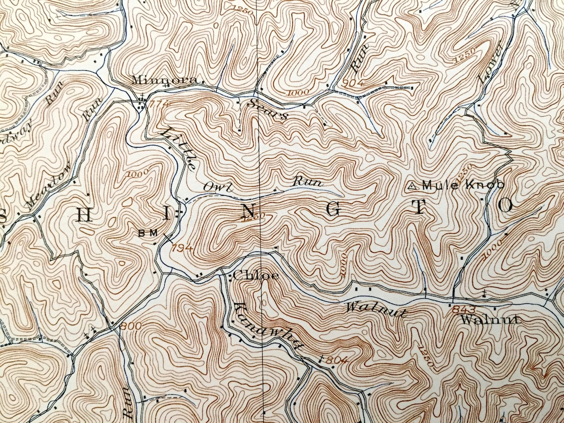 Antique Ivydale West Virginia 1907 US Geological Survey Etsy