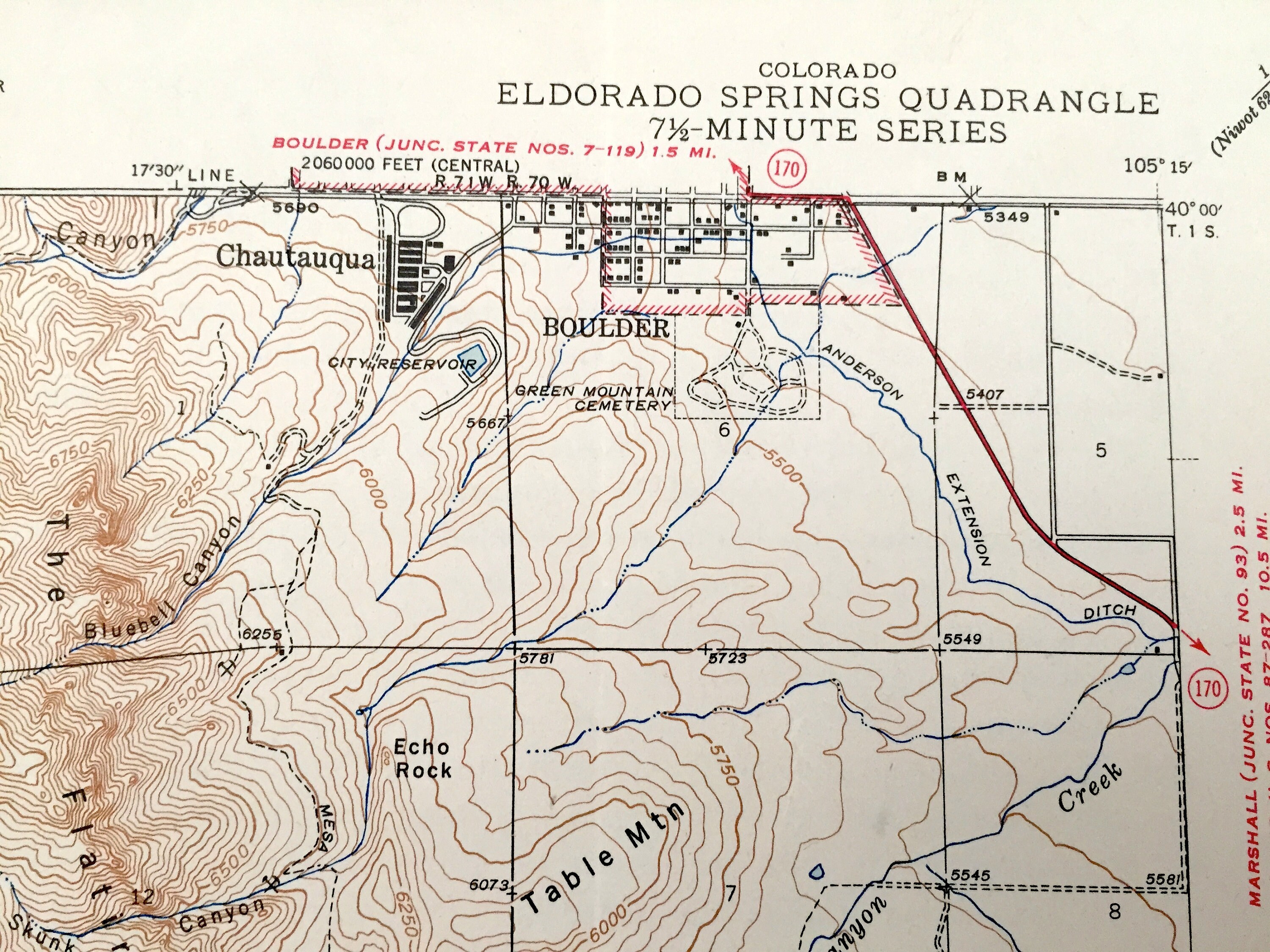 Antique Eldorado Springs Colorado 1944 US Geological Survey Etsy