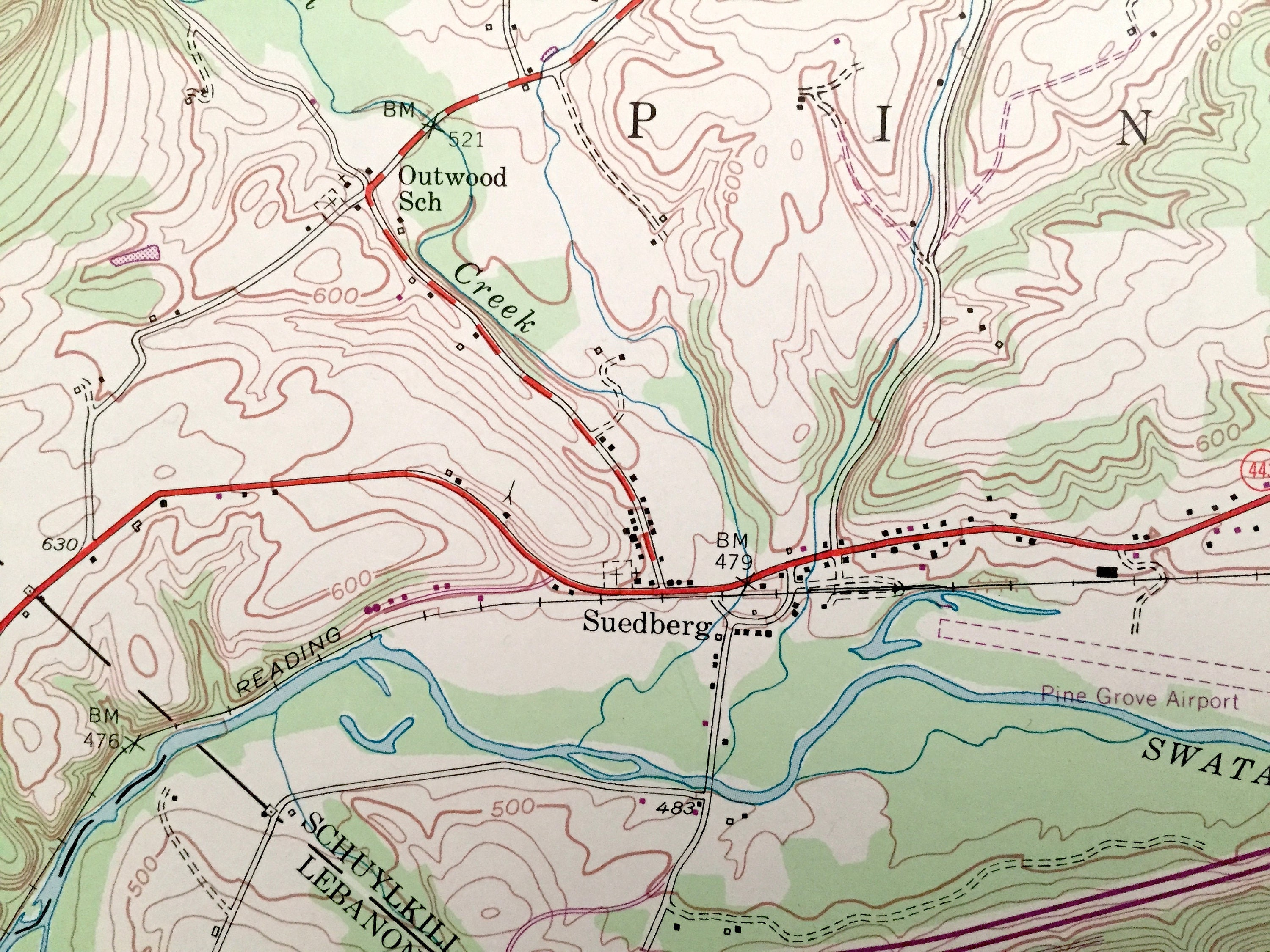 Antique Pine Grove Pennsylvania 1954 US Geological Survey Etsy UK