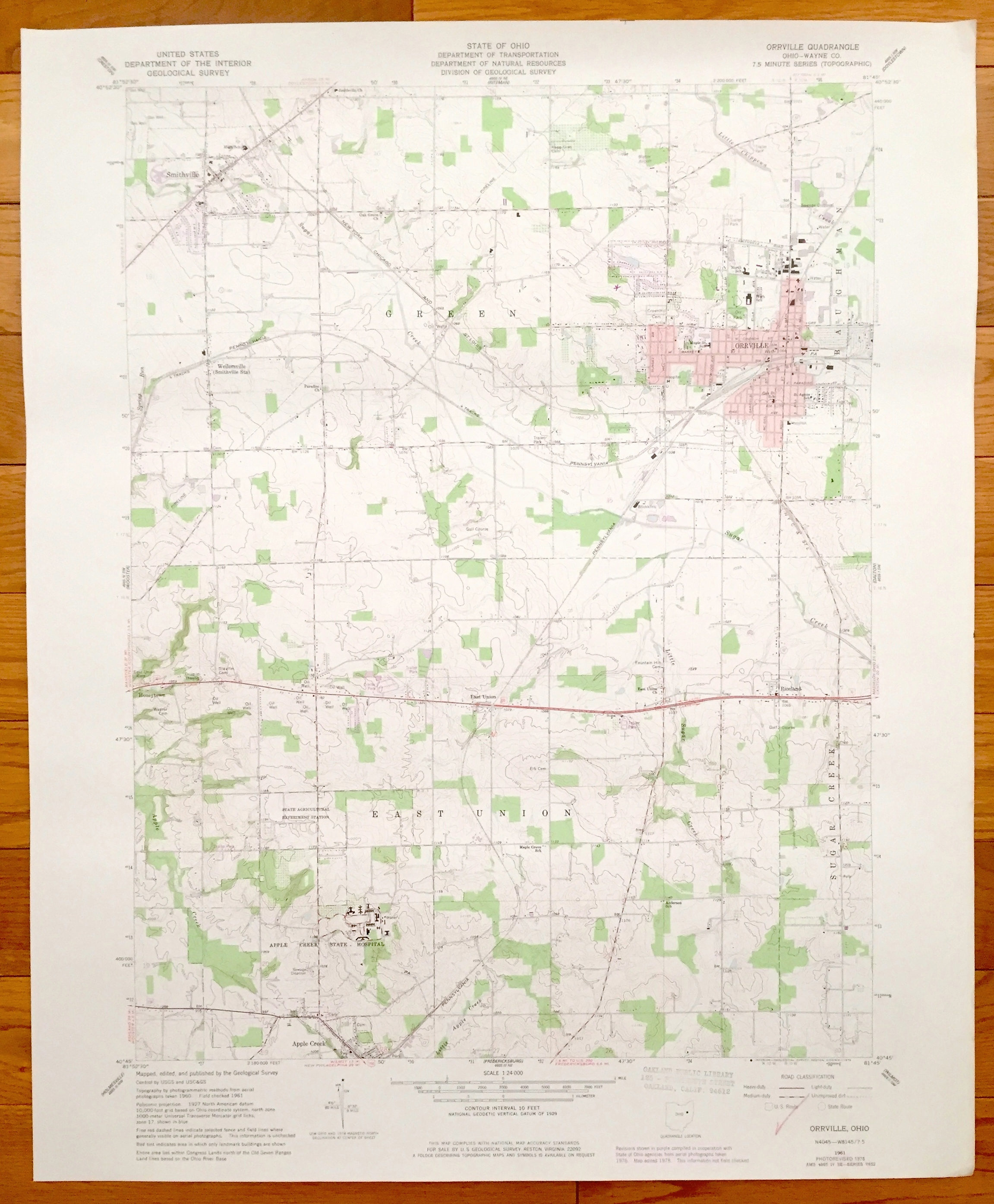 Antique Orrville Ohio 1961 US Geological Survey Topographic Etsy