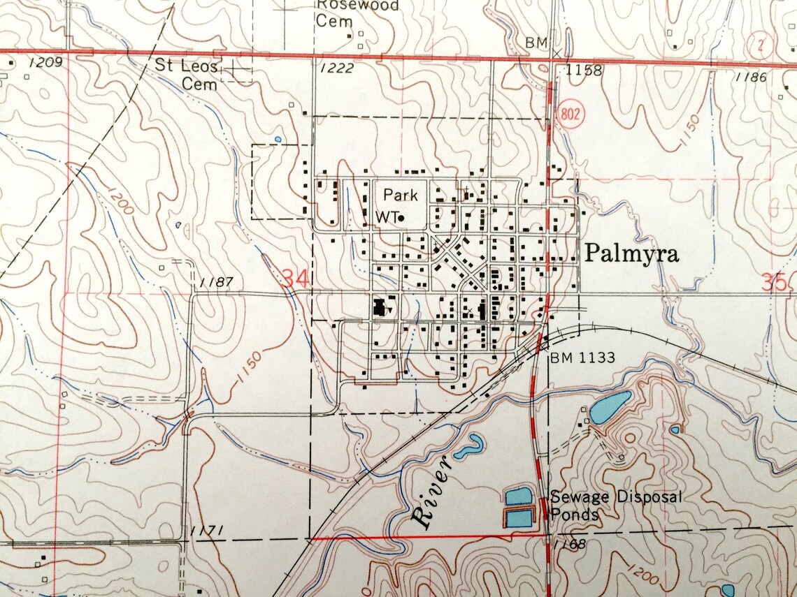 Antique Palmyra Nebraska 1966 US Geological Survey Etsy UK