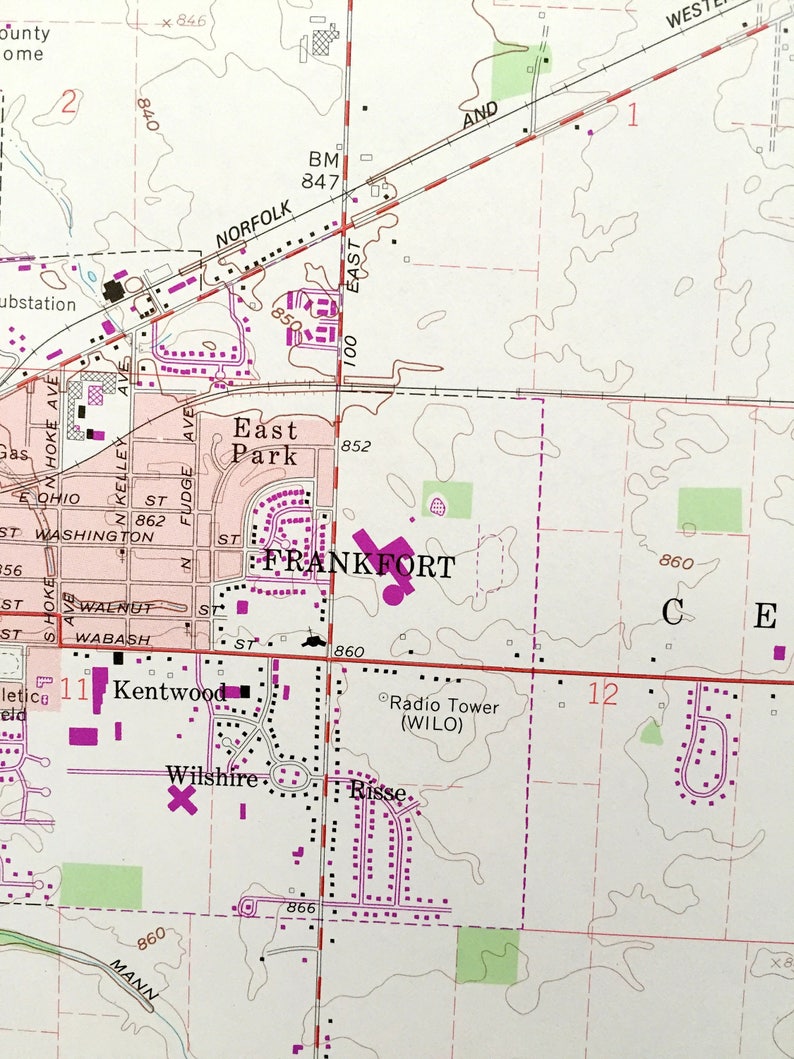 Antique Michigantown Indiana 1959 US Geological Survey Etsy