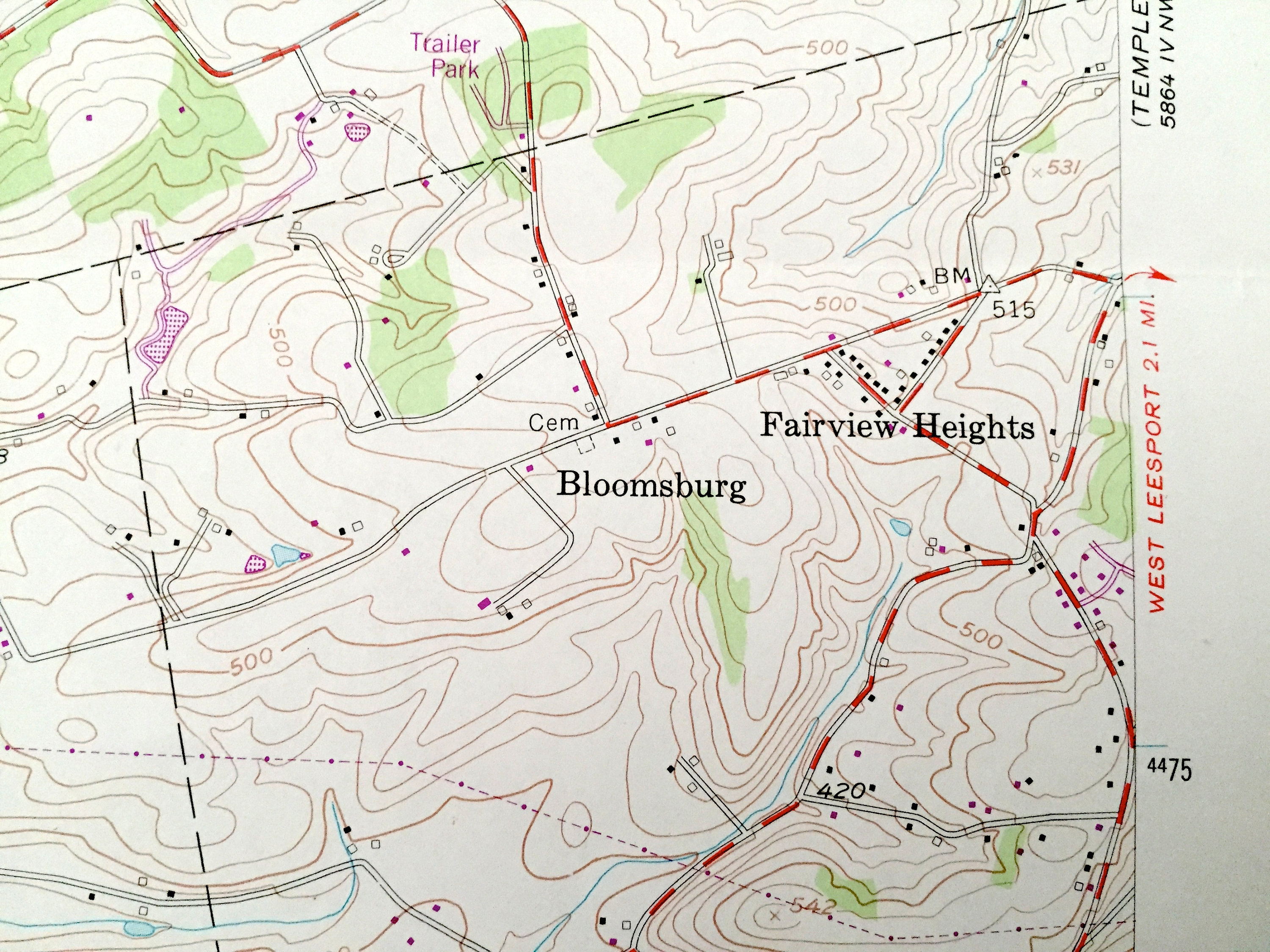 Antique Bernville Pennsylvania 1955 US Geological Survey Etsy