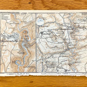 Antique 1911 Manderscheid, Germany Map from Baedekers Guide Atlas – Rhineland-Palatinate, Bernkastel-Wittlich, Karl, Meefeld, Eckfeld