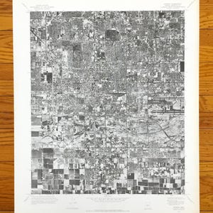 Antique Phoenix, Arizona 1971 US Geological Survey, carte orthophoto - comté de Maricopa, Salt River, Encanto, Central City, Country Club, AZ