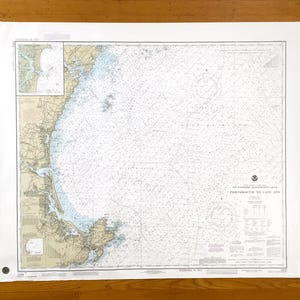 Mapa náutico antiguo de Portsmouth, Nuevo Hampshire, a Cape Ann, Massachusetts, 1985, de la Guardia Costera de EE. UU. (Newburyport, Gloucester, Rockport, NH, MA)