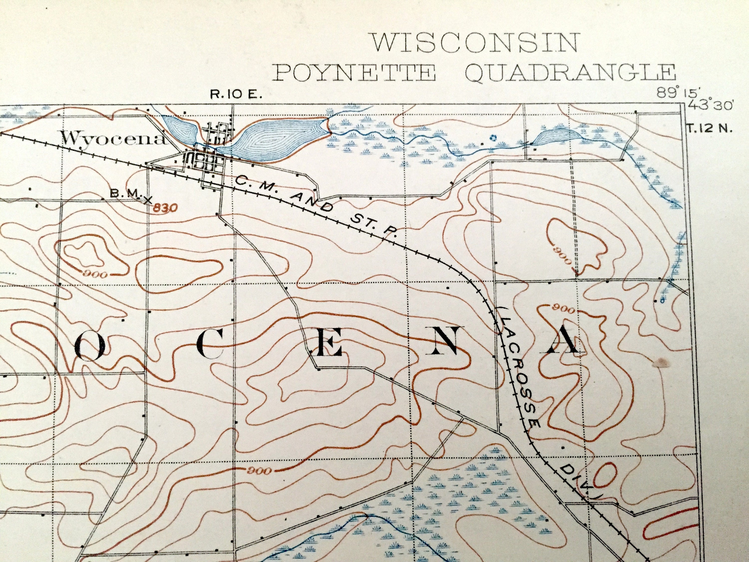 Antique Wisconsin 1901 US Geological Survey Etsy