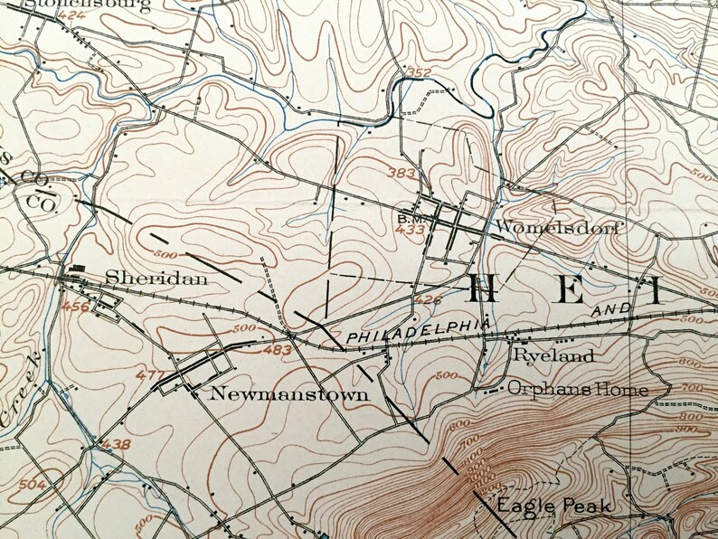 Antique Wernersville Pennsylvania 1902 US Geological Survey Etsy