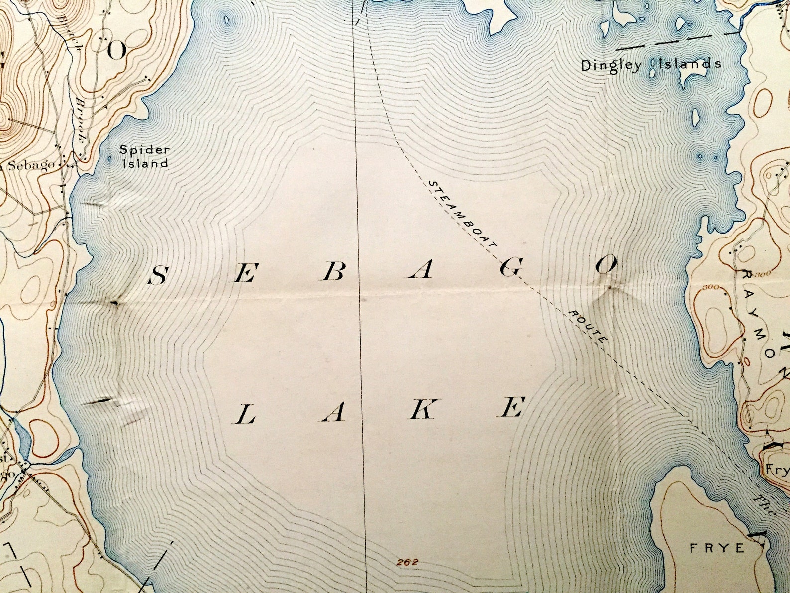 Antique Sebago Lake Maine 1896 US Geological Survey Etsy