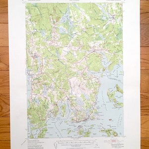 Antike Columbia Fälle, Maine 1941 US Geological Survey Topographische Karte – Jonesport, Jonesboro, Addison, Roque Bluffs, Marshfield Sealand ME