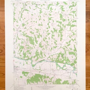 Antique Fresno, Ohio 1961 US Geological Survey Carte topographique – Coshocton, Tuscarawas County, Crawford, Bucks, White Eyes, Adams, Oxford OH