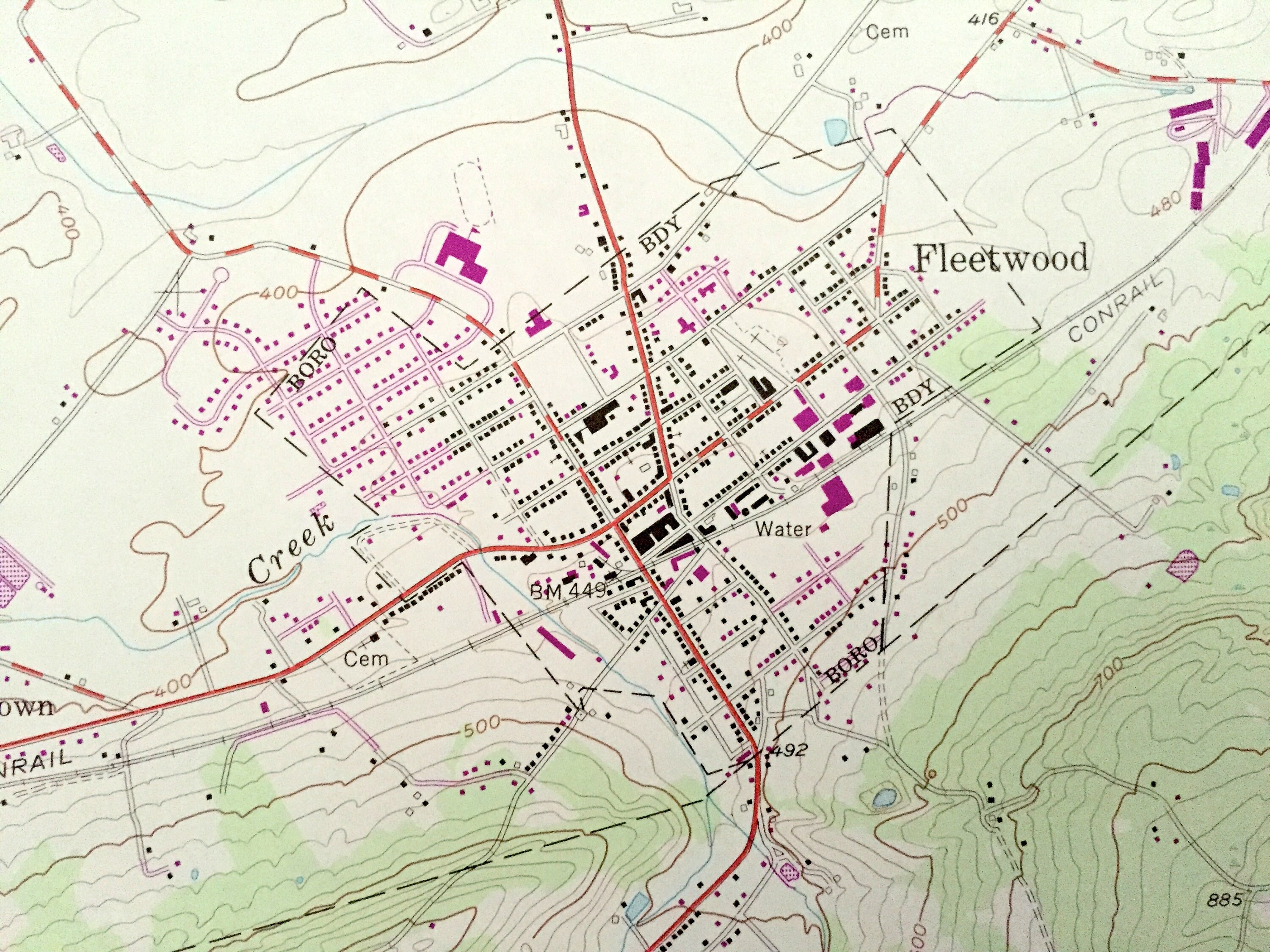 Antique Fleetwood Pennsylvania 1956 US Geological Survey Etsy
