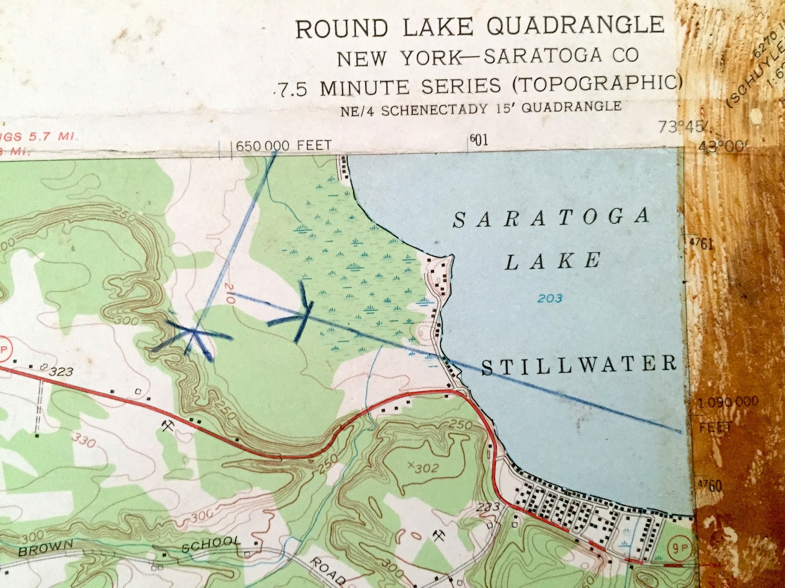 Antique Round Lake New York 1954 US Geological Survey Etsy