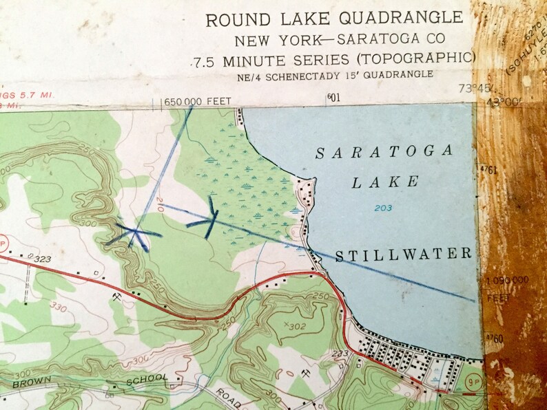Antique Round Lake New York 1954 US Geological Survey Etsy