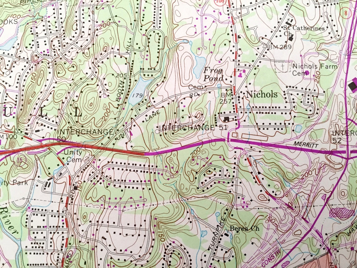 Antique Bridgeport Connecticut 1970 US Geological Survey Etsy