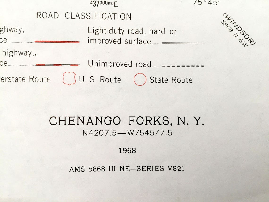 Antique Chenango Forks New York 1968 US Geological Survey Etsy