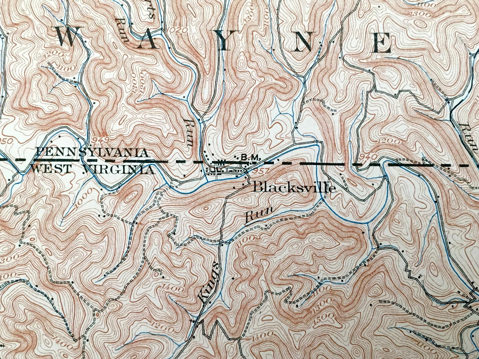 Antique Blacksville West Virginia 1904 US Geological Survey Etsy