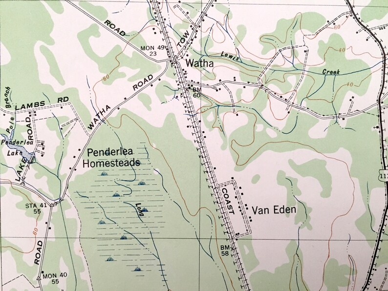 Antique Burgaw North Carolina 1942 US Geological Survey Etsy