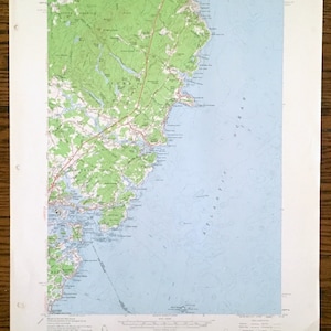 Antike Kittery, Maine 1956 Topographische Karte der US Geologischen Untersuchung - York County, Seabury, Rye, New Castle, Admiralty Village, Portsmouth, NH