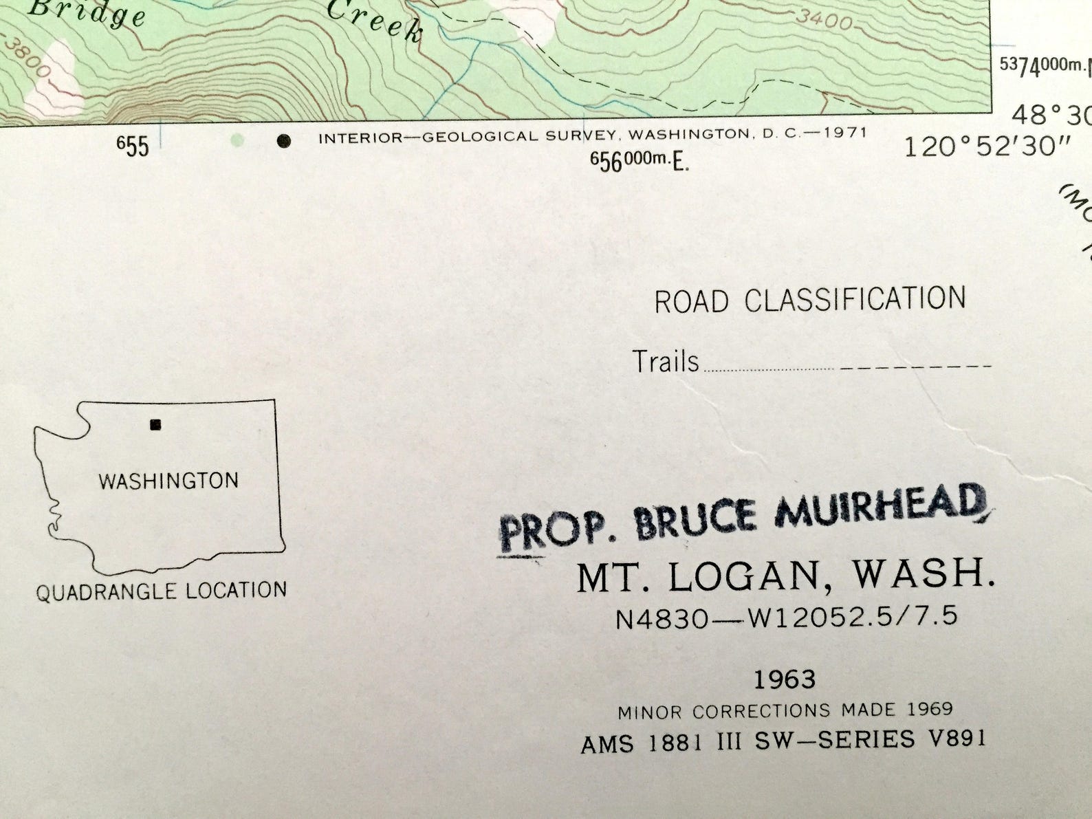 Antique Mt. Logan, Washington 1963 US Geological Survey Topographic Map ...