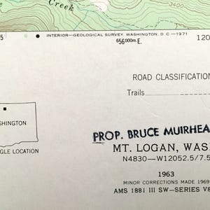 Antique Mt. Logan, Washington 1963 US Geological Survey Topographic Map ...