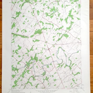 Antique Hampton, Pennsylvanie 1944 US Geological Survey carte topographique – Huntington, Latimore, Straban, Hamilton, lecture, le lac Meade