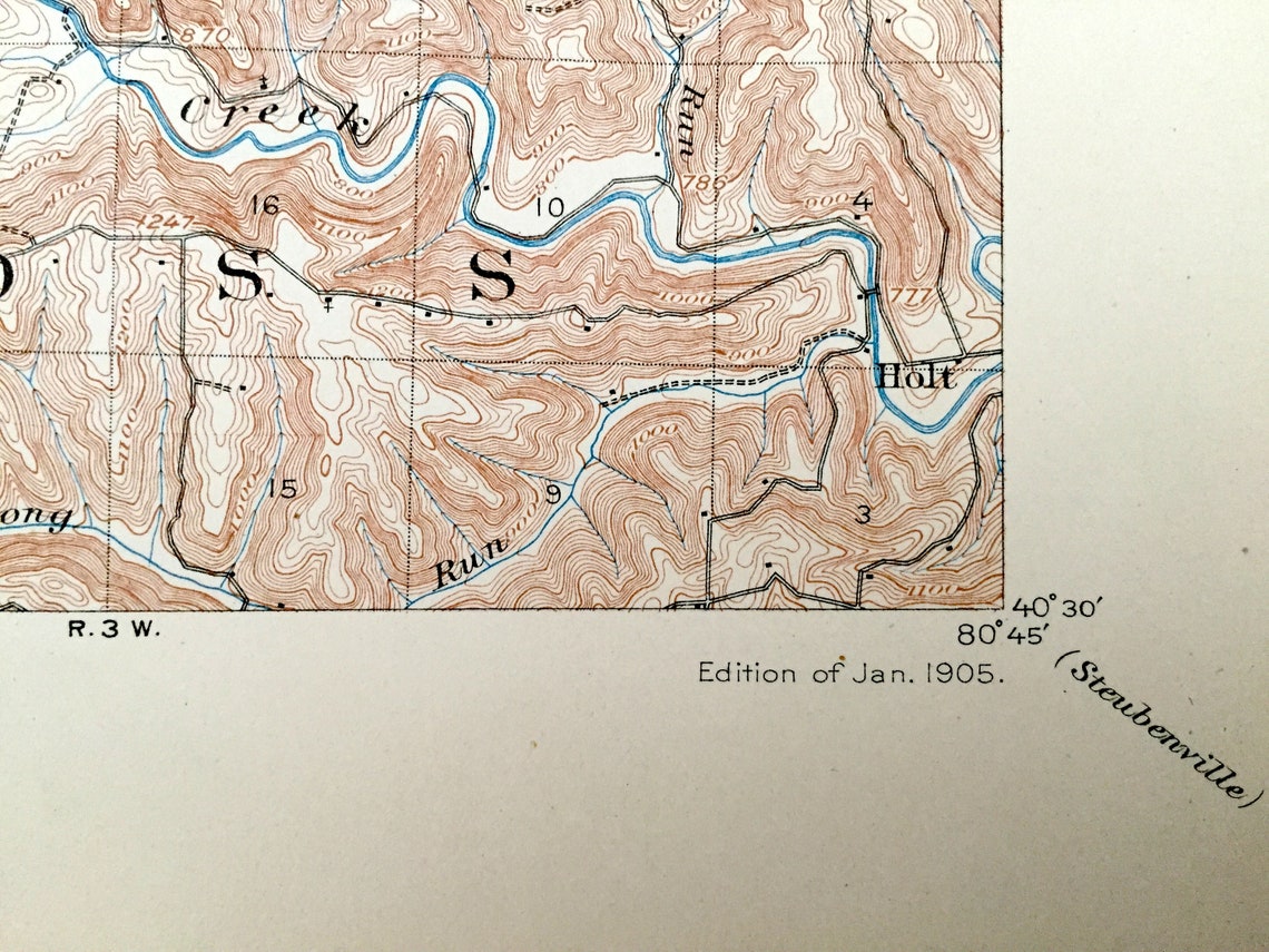 Antique Salineville Ohio 1905 US Geological Survey Etsy