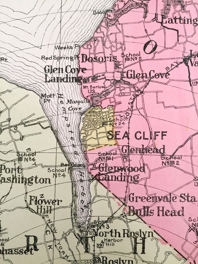 Antique Nassau County New York 1912 New Century Atlas Map Etsy