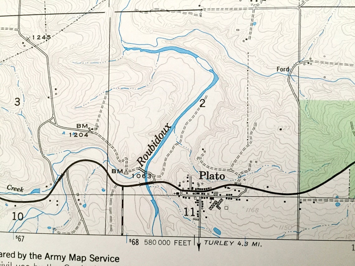 Antique Roby Missouri 1954 US Geological Survey Topographic Etsy