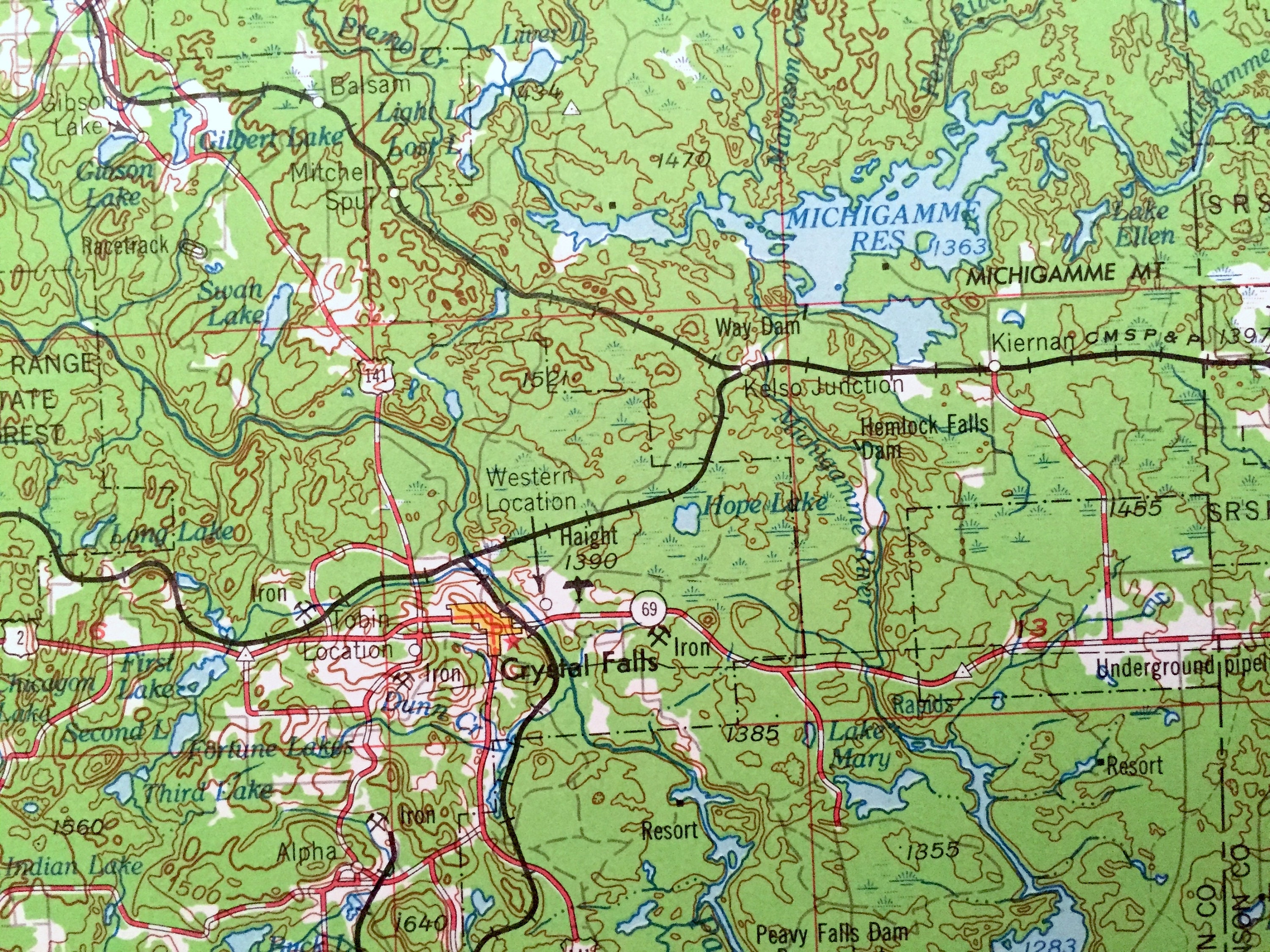 Antique Iron River Michigan 1961 US Geological Survey Etsy