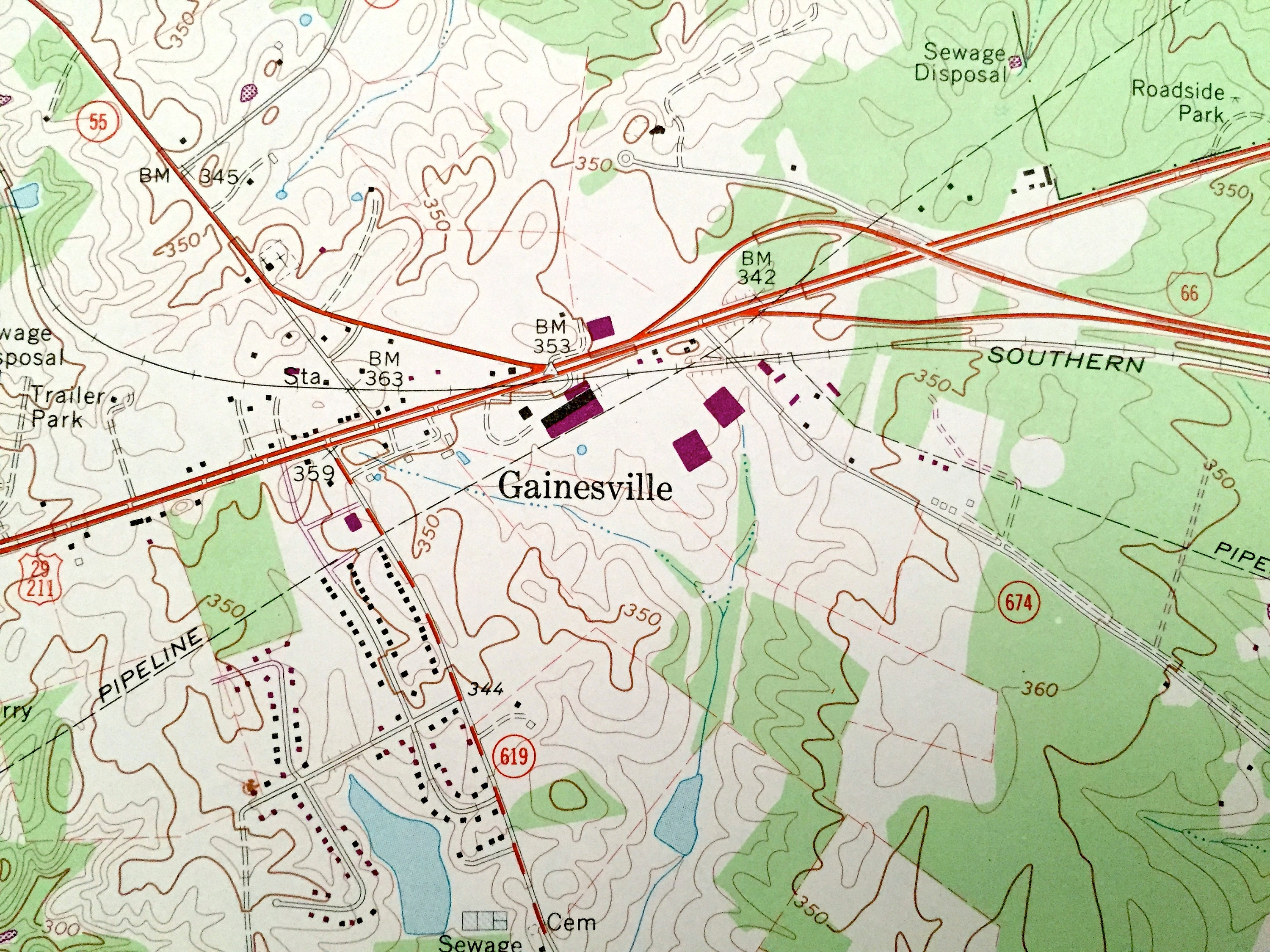 Antique Gainesville Virginia 1968 US Geological Survey Etsy