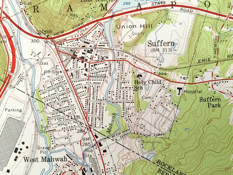 Antique Ramsey New Jersey 1955 US Geological Survey Etsy