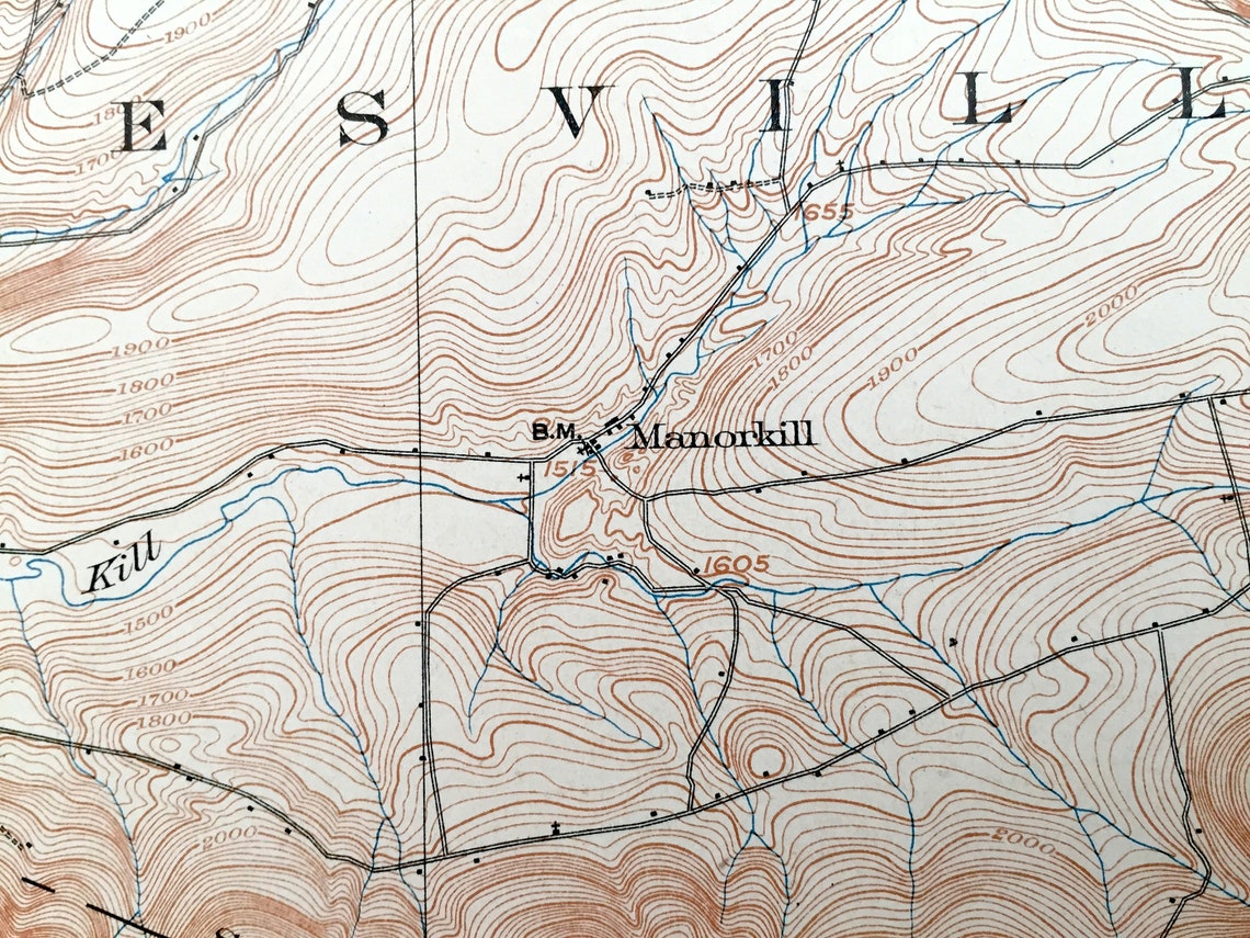 Antique Gilboa New York 1903 US Geological Survey Topographic Etsy