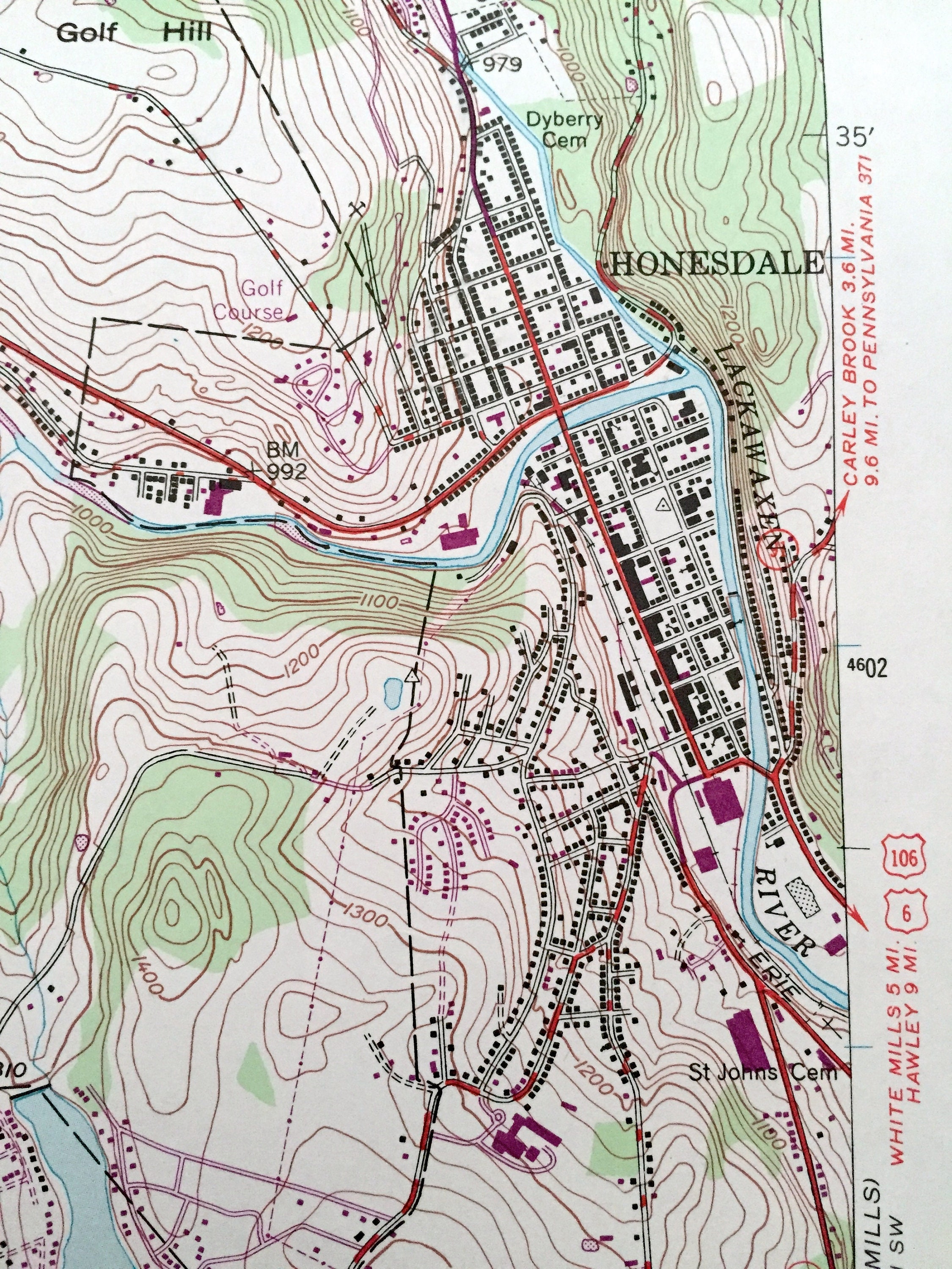 Antique Honesdale Pennsylvania 1946 US Geological Survey Etsy