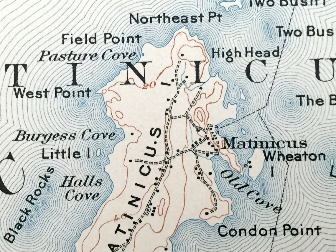Antique Matinicus Maine 1906 US Geological Survey Topographic Etsy