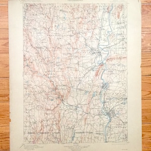 Antike Holyoke, Massachusetts 1901 US Geologische Übersicht Topographische Karte - Springfield, Northampton, Deerfield, Amherst, Ashfield, MA