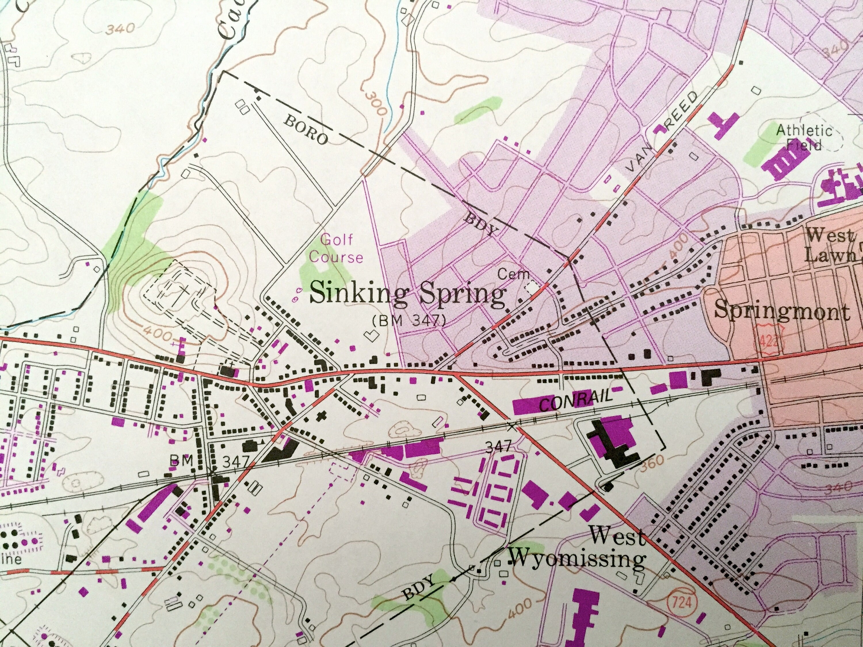 Antique Sinking Spring Pennsylvania 1955 US Geological Survey Etsy