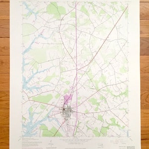 Antigo mapa topográfico de Easton, Maryland 1942 do US Geological Survey - Talbot County, Longwoods, Woodland, St.