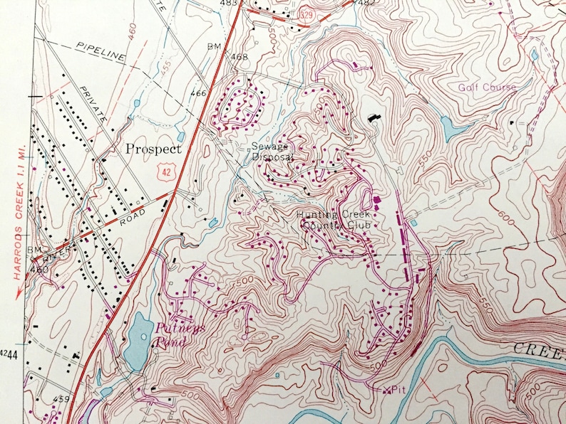 Antique Anchorage Kentucky 1965 US Geological Survey Etsy