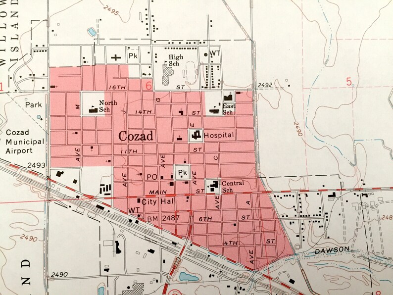 Antique Cozad Nebraska 1971 US Geological Survey Topographic Etsy
