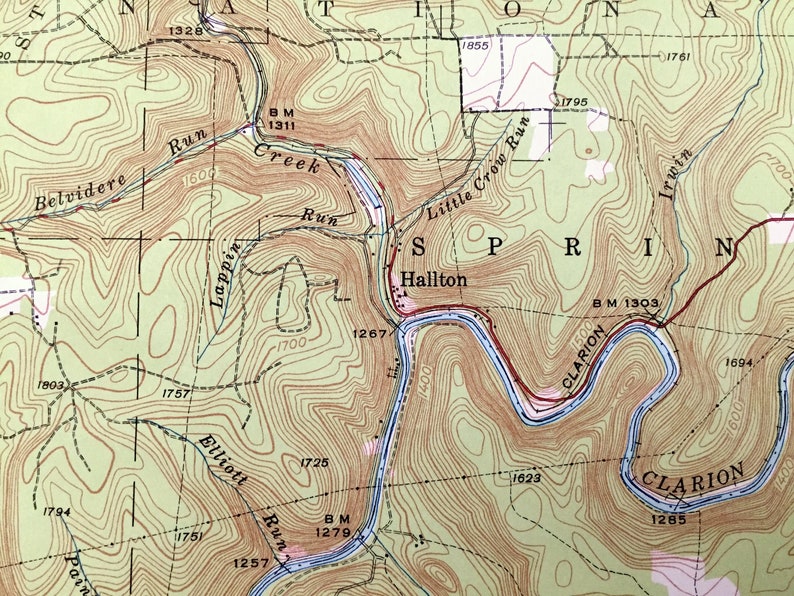 Antique Hallton Pennsylvania 1940 US Geological Survey Etsy