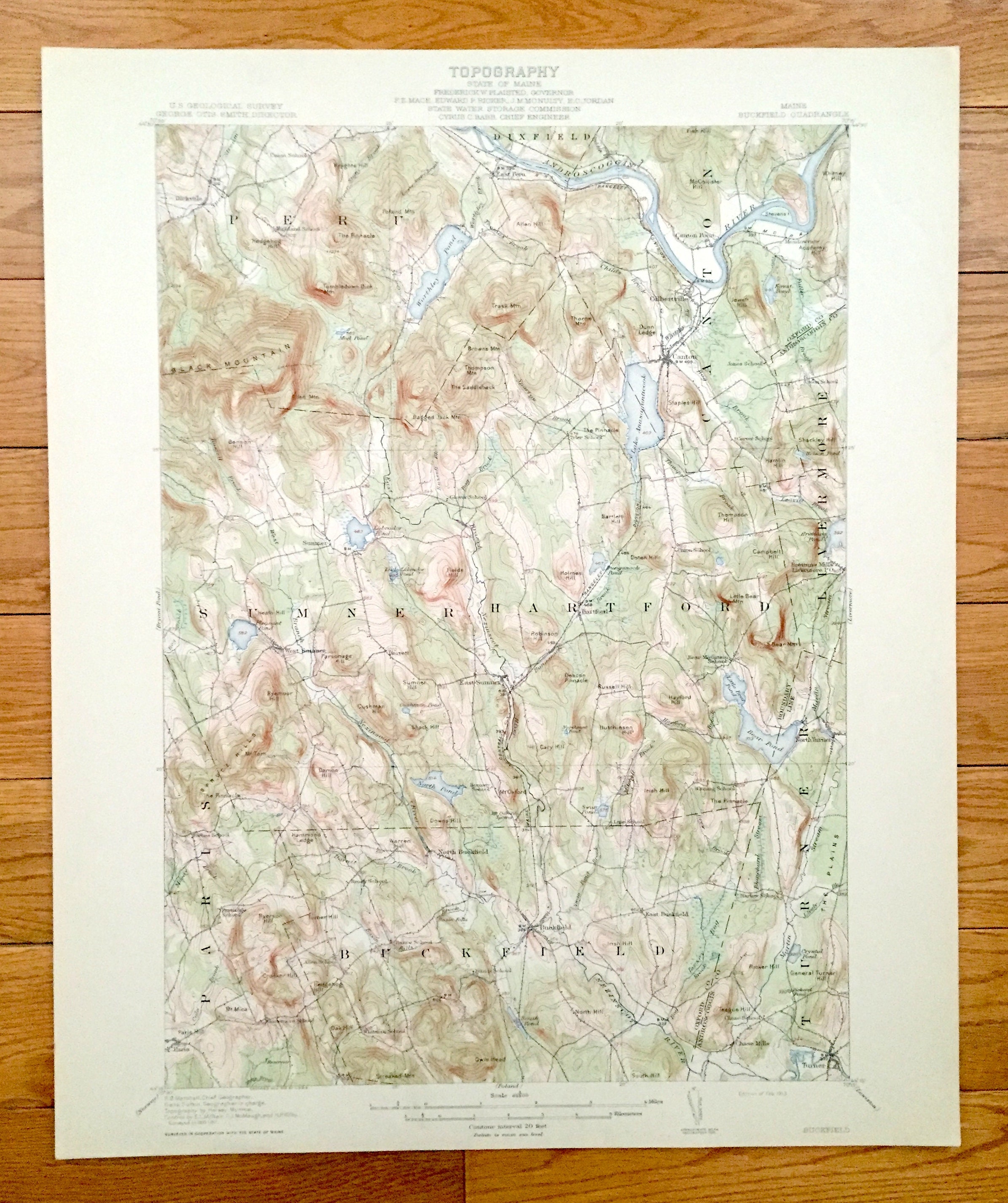 Antique Buckfield Maine 1913 US Geological Survey Topographic Etsy