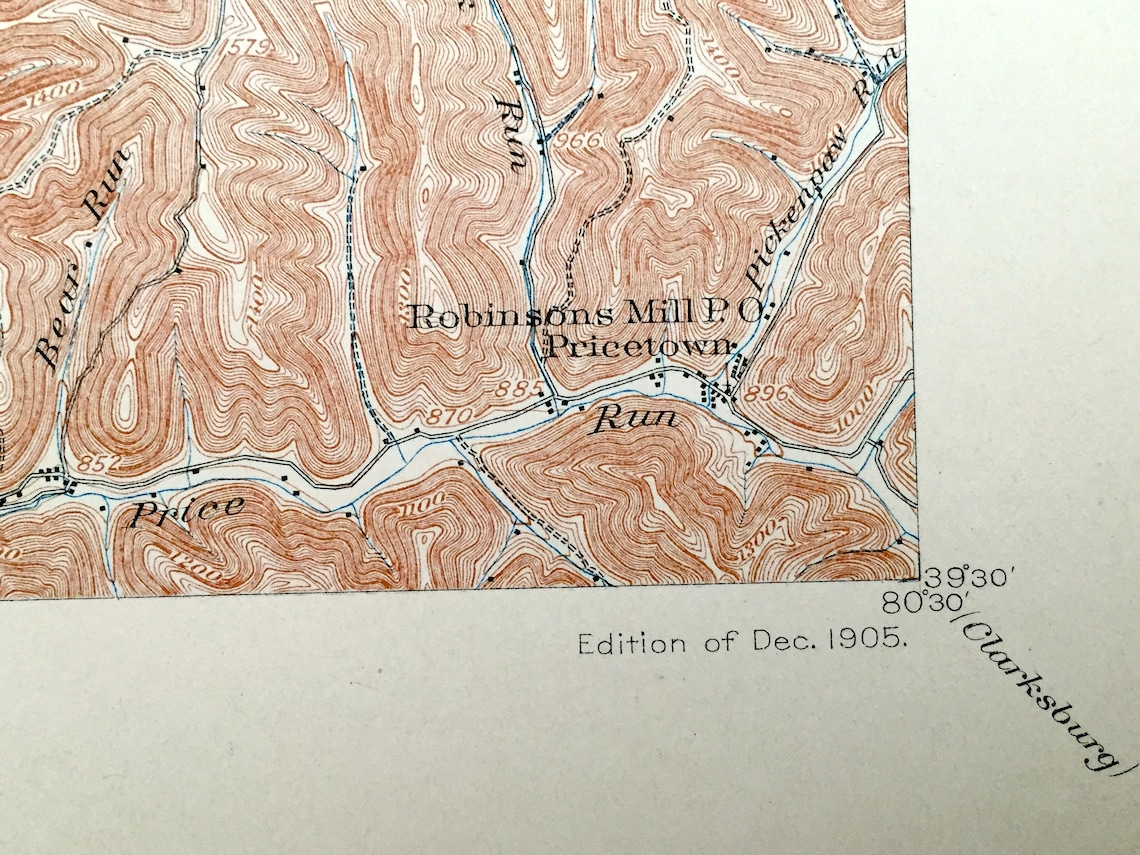Antique Littleton West Virginia 1905 US Geological Survey Etsy