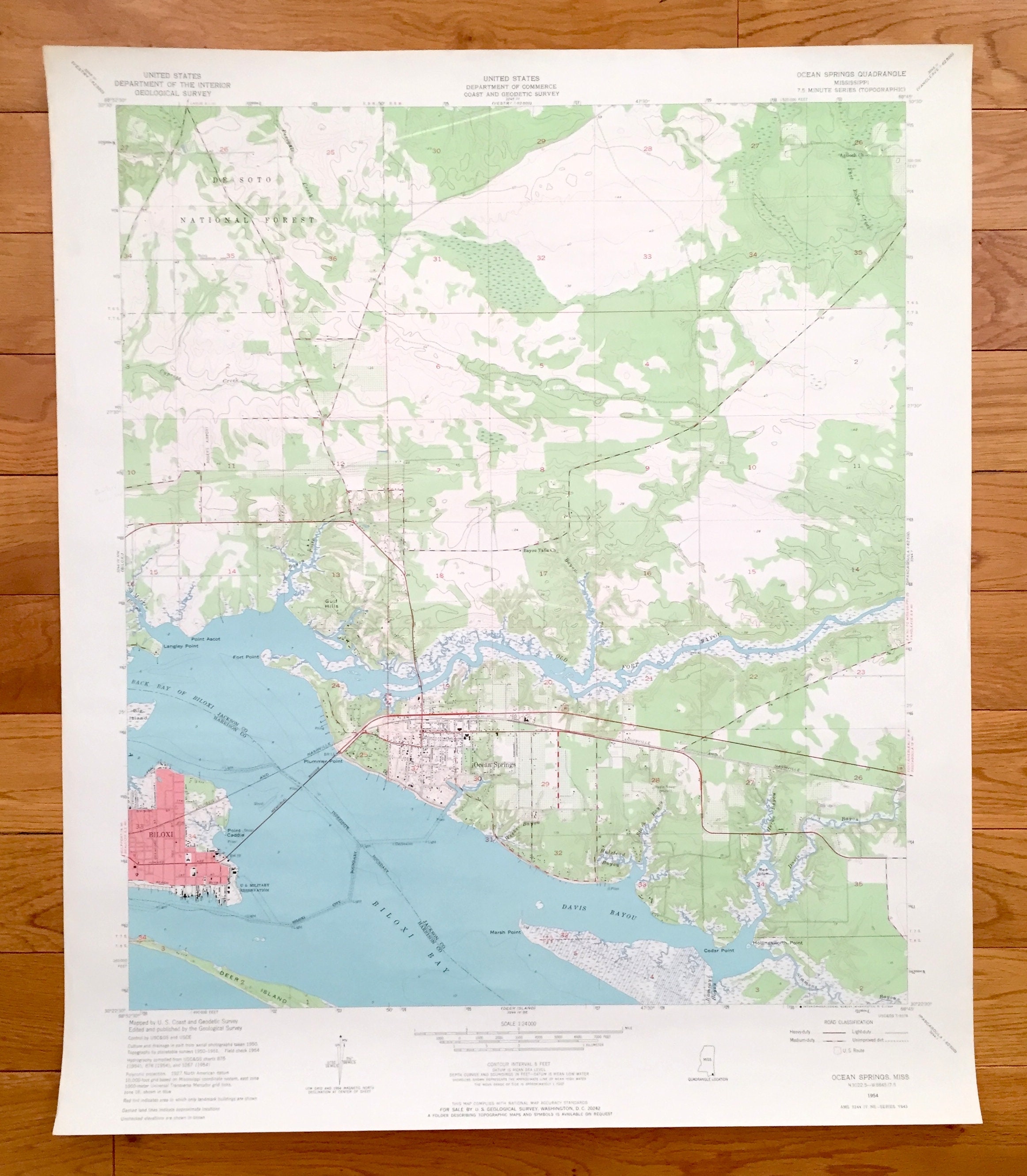 art-collectibles-antique-ocean-springs-mississippi-1954-us-geological