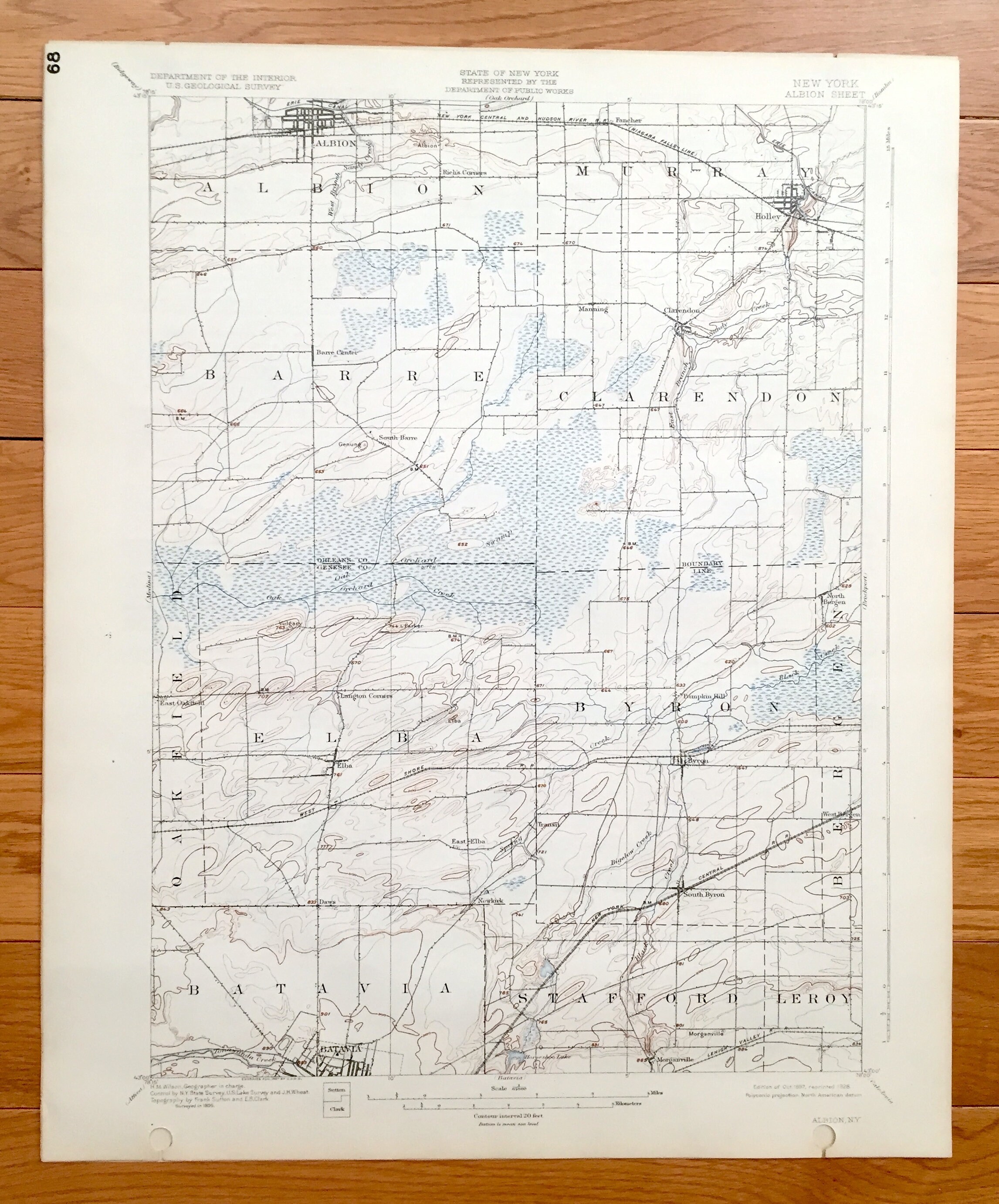 Antique Albion Nueva York 1897 US Geological Survey Mapa Etsy