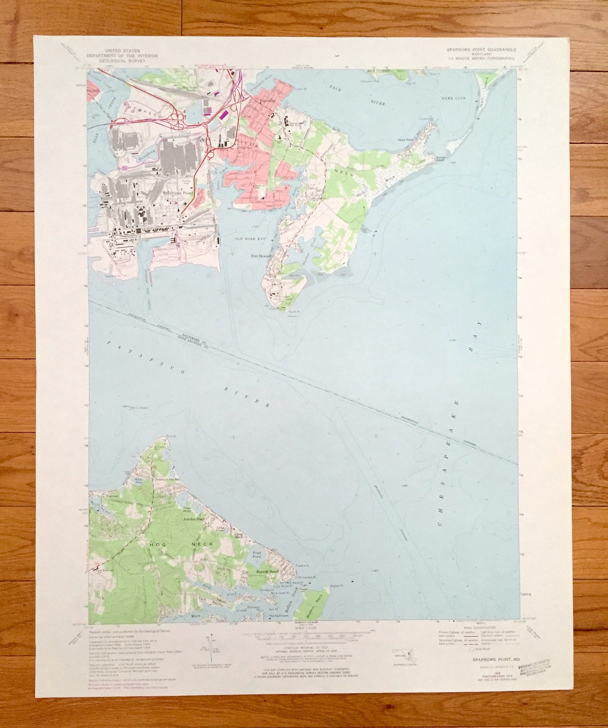 Sparrows Point Md Map Antique Sparrows Point Maryland 1969 Us Geological Survey | Etsy Hong Kong