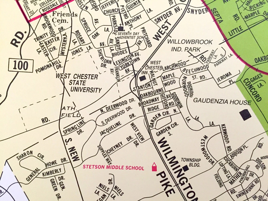 Antique West Chester Pennsylvania 1983 WALL SIZE Elementary Etsy