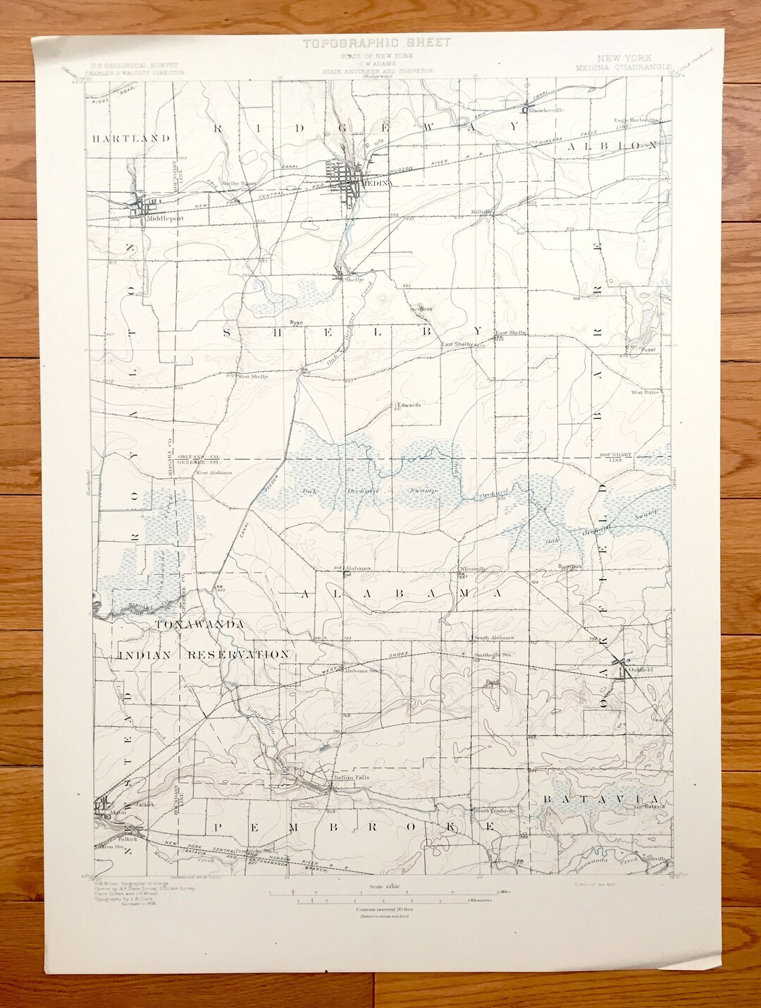 Antique Medina, New York 1897 US Geological Survey Topographic Map